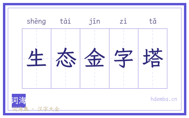 生态金字塔的书法字