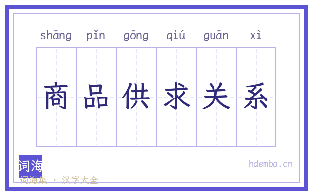 商品供求关系的书法字
