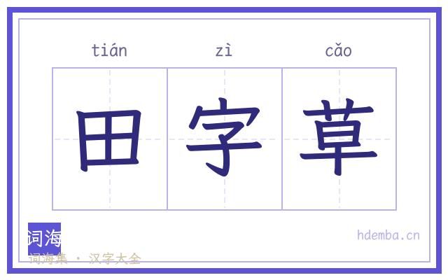 田字草的书法字