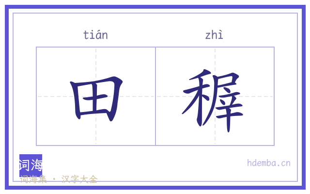 田稺的书法字