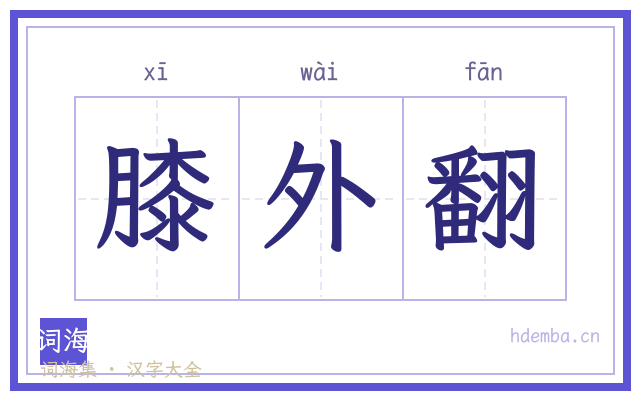 膝外翻的书法字