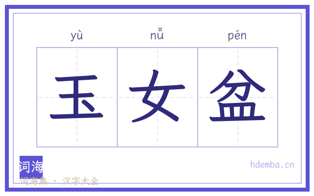 玉女盆的书法字
