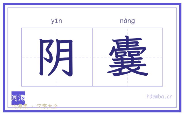 阴囊的书法字