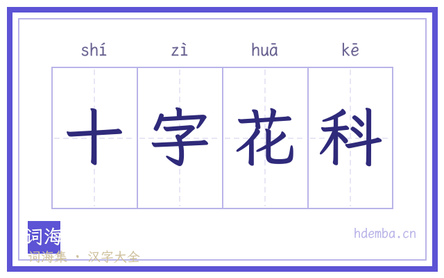 十字花科的书法字