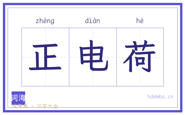 正电荷的书法字