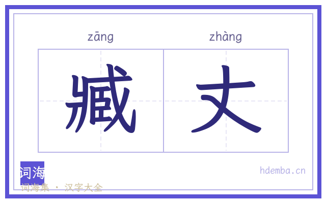 臧丈的书法字