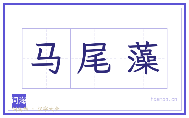 马尾藻的书法字