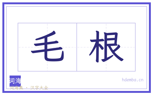 毛根的书法字