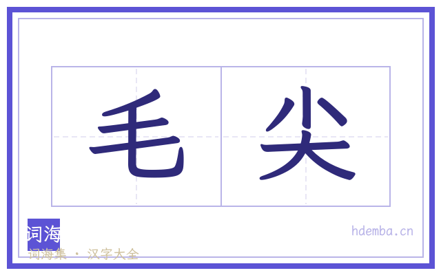 毛尖的书法字