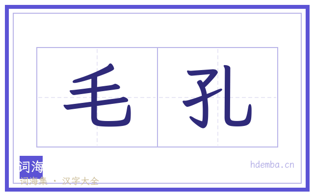 毛孔的书法字
