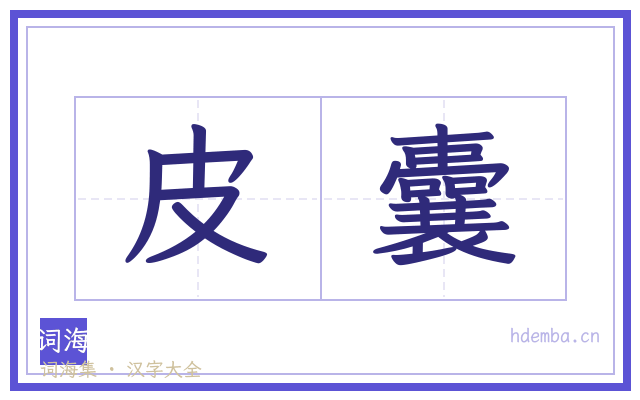 皮囊的书法字